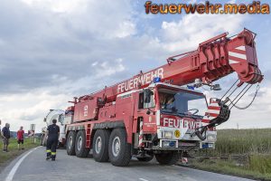 Bergung von einem Betonmischwagen auf der L55