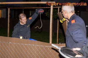 Schlange aus Garten einer Reihenhausanlage gerettet