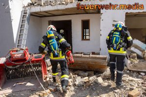 Brand bei Abbrucharbeiten in einem ehemaligen Gasthaus