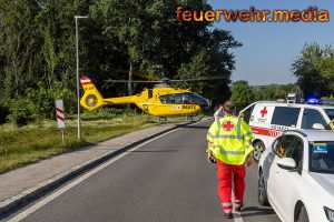 Motorradfahrer nach Unfall auf der B35 schwer verletzt
