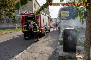 Müllpressbehälter in der Kremser Altstadt in Brand geraten
