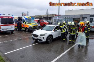 Bewusstlose Person aus versperrten Pkw gerettet