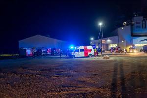 Silobrand in einem landwirtschaftlichen Betrieb in Grafenwörth