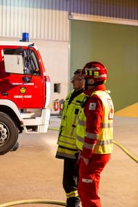 Silobrand in einem landwirtschaftlichen Betrieb in Grafenwörth