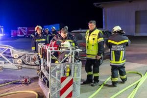 Silobrand in einem landwirtschaftlichen Betrieb in Grafenwörth