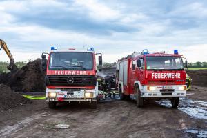 Langwieriger Einsatz beim Brand eines Komposthaufens