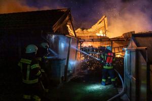 Vollbrand eines Holzschuppen in Rohrendorf