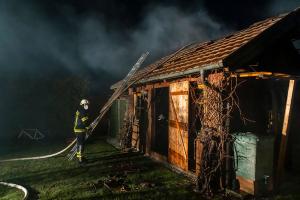 Vollbrand eines Holzschuppen in Rohrendorf