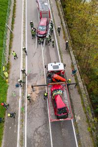 Kollision auf der B3 in Dürnstein - Frau schwer verletzt mit Christophorus 2 abtransportiert