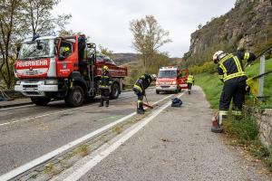 Kollision auf der B3 in Dürnstein - Frau schwer verletzt mit Christophorus 2 abtransportiert