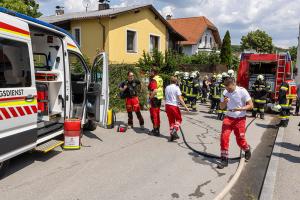 Wohnhausbrand in Schiltern - Fünf Feuerwehren im Einsatz