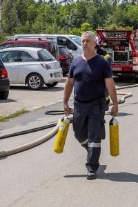 Wohnhausbrand in Schiltern - Fünf Feuerwehren im Einsatz