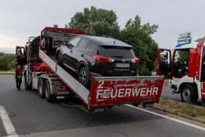 Zwei Fahrzeuge kollidieren auf der Kreuzung Hafenstraße der S5