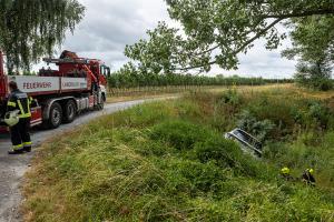 Spaziergänger findet auf der Gobelsburger Haide einen verlassenen Pkw im Graben