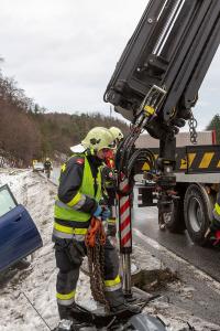Brandverdacht nach Verkehrsunfall auf der B37 am Gföhlerberg