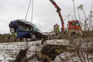 Brandverdacht nach Verkehrsunfall auf der B37 am Gföhlerberg