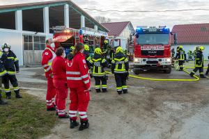 Pferdemist in einer Lagerhalle in Brand geraten