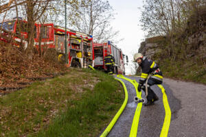 Unterstand für Maschinen und Geräte neben der Ruine Senftenmberg in Vollbrand