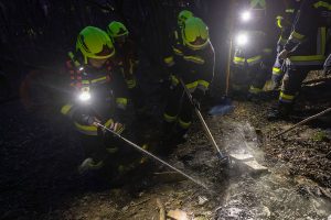 Rauchentwicklung im Wald - Mühsame Suche in steilem Gelände