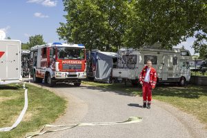 Wohnmobil bei Brand am Kremser Campingplatz schwer beschädigt