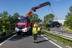 Ausweichmanöver wegen Wildtier - Pkw prallte gegen Leitschiene